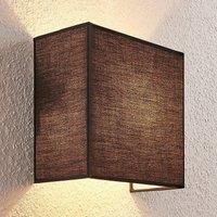 Lindby Adea fabric wall lamp, 25 cm, square, black