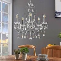 Chrome-plated chandelier Solveig with crystals