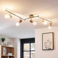 Lindby Christoph wooden spotlight, 5-bulb