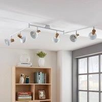 Lindby Six-bulb ceiling spotlight Fridolin in white