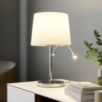 Lindby Fabric table lamp Benjiro with an LED reading lamp