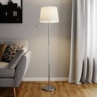 Lindby Benjiro fabric floor lamp with LED reading light