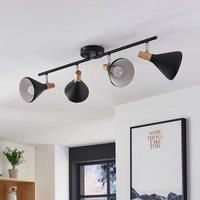 Lampenwelt Ceiling Light /'Arina/' dimmable (Modern) in Black Made of Metal for e.g. Bedroom (4 Light Sources, E14) from Lindby | floodlight, Spotlight