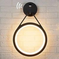 Lucande LED outdoor wall lamp Mirco with sensor, ring