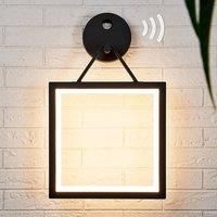 Lucande Square LED wall lamp Mirco with motion detector