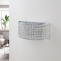 Lucande LED glass crystal wall light Alizee in chrome