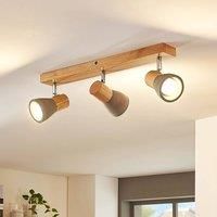 Ceiling Light /'Filiz/' dimmable (Scandinavian) in Silver for e.g. Bedroom (3 Light Sources, E14) from Lindby | floodlight, Spotlight