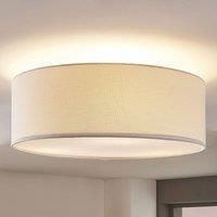 Linen ceiling light Mariat with a round lampshade