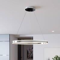 Dimmable LED pendant light Lyani in chrome, 80 cm