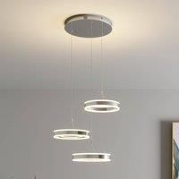Lucande Lyani LED pendant light 3 rings different heights