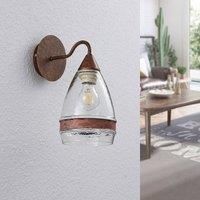 Lindby Glass wall light Millina, rusty brown