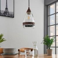 Lindby Glass pendant light Millina, rusty brown, 1-bulb