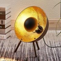 Table lamp Muriel, tripod, 38cm black/gold