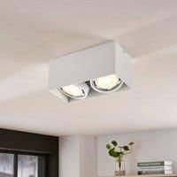 LED Ceiling Light 'Rosalie' dimmable (modern) in White made of Aluminium for e.g. Kitchen (2 light sources, GU10) from Arcchio | floodlight, spotlight
