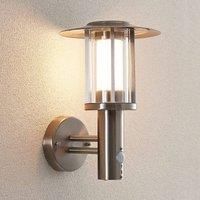 Lindby Gregory LED outdoor wall lamp, steel, sensor
