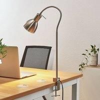 Lindby Table Lamp /'Triska/' (Modern) in Silver Made of Metal for e.g. Living Room & Dining Room (1 Light Source, E27) from clamp Light, Clip-on Light, Reading lamp