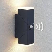 Lindby Sally LED outdoor wall light, two-bulb with sensor