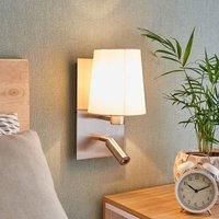 Lindby Aiden wall light, LED reading light, white, nickel