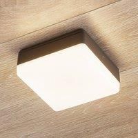Lucande Thilo LED ceiling lamp IP54, grey 16 cm, HF sensor
