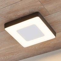 Lucande Sora LED outdoor ceiling light, angular, sensor