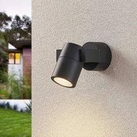 Lucande Kavuna outdoor spotlight, dark grey IP54 round