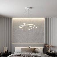 Ezana LED pendant lamp with three rings, white