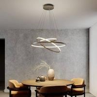 Ezana LED pendant lamp with three rings, nickel