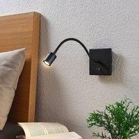 Lindby Mayar LED reading light with flex arm, black