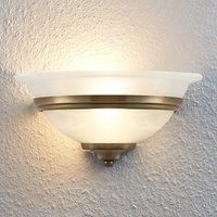 Irimia glass wall light, antique brass