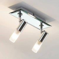 Zela bathroom wall spotlight, 2-bulb in chrome
