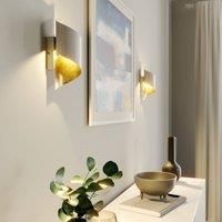 Desirio metal wall light, white and gold