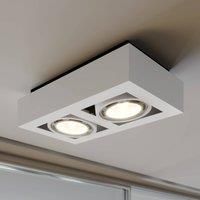 Arcchio Ronka ceiling spotlight, GU10, 2-bulb, white