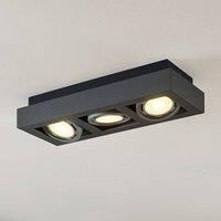 Arcchio Ronka ceiling spotlight GU10 3-bulb dark grey