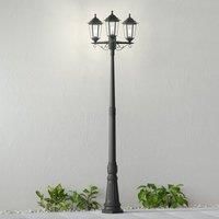 Lindby Nane lamp post with a lantern shape, three-bulb