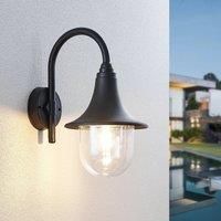 Lindby Nalevi outdoor wall lamp, curved, black