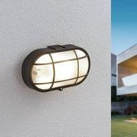 Lindby Alisha outdoor wall lamp, oval, black