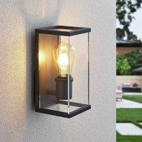 Outdoor Wall Light /'Susanne/' dimmable (Modern) in Black Made of Aluminium (1 Light Source, E27) from Lindby | Wall lamp for Exterior/Interior Walls, House, Terrace und Balcony