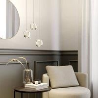 Hayley LED pendant lamp glass globes 3-bulb chrome