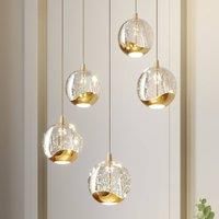 Lucande Hayley LED pendant lamp, 5-bulb, round, gold