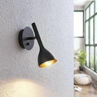 Lucande Wall Light /'Nordwin/' dimmable (Scandinavian) in Black Made of Metal for e.g. Bedroom (1 Light Source, GU10) from Wall Lighting, Wall lamp