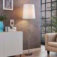 Lucande Pordis floor lamp, 155 cm chrome and white