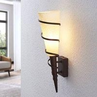 Lindby Anouk wall torch with glass lampshade, rust