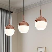 Lindby Rangina pendant lamp, copper, three-bulb