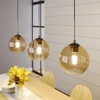 Lindby Sofian hanging lamp, three-bulb, amber