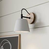 Lucande Kalinda wall light, concrete and wood