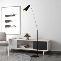 Floor Lamp /'Wibke/' (Scandinavian) in Black Made of Metal for e.g. Living Room & Dining Room (1 Light Source, E27) from Lucande | Standard Lamp