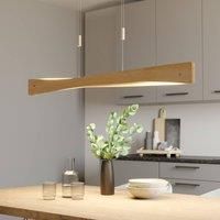 Lucande Lian LED hanging light, oak wood