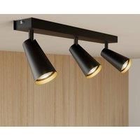 Lucande Ceiling Light /'Angelina/' dimmable (Scandinavian) in Black Made of Metal for e.g. Bedroom (3 Light Sources, GU10) from floodlight, Spotlight