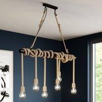 Lindby Hajo pendant light, six-bulb, rope cord