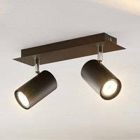 Lindby Ceiling Light /'Joffrey/' dimmable (Modern) in Black Made of Metal for e.g. Living Room & Dining Room (2 Light Sources, GU10) from floodlight, Spotlight
